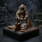 Statuetka Taktyczna Saper EOD Juggernaut | Ręcznie Malowana Diorama | Ciężka Dekoracja z Grawerem
