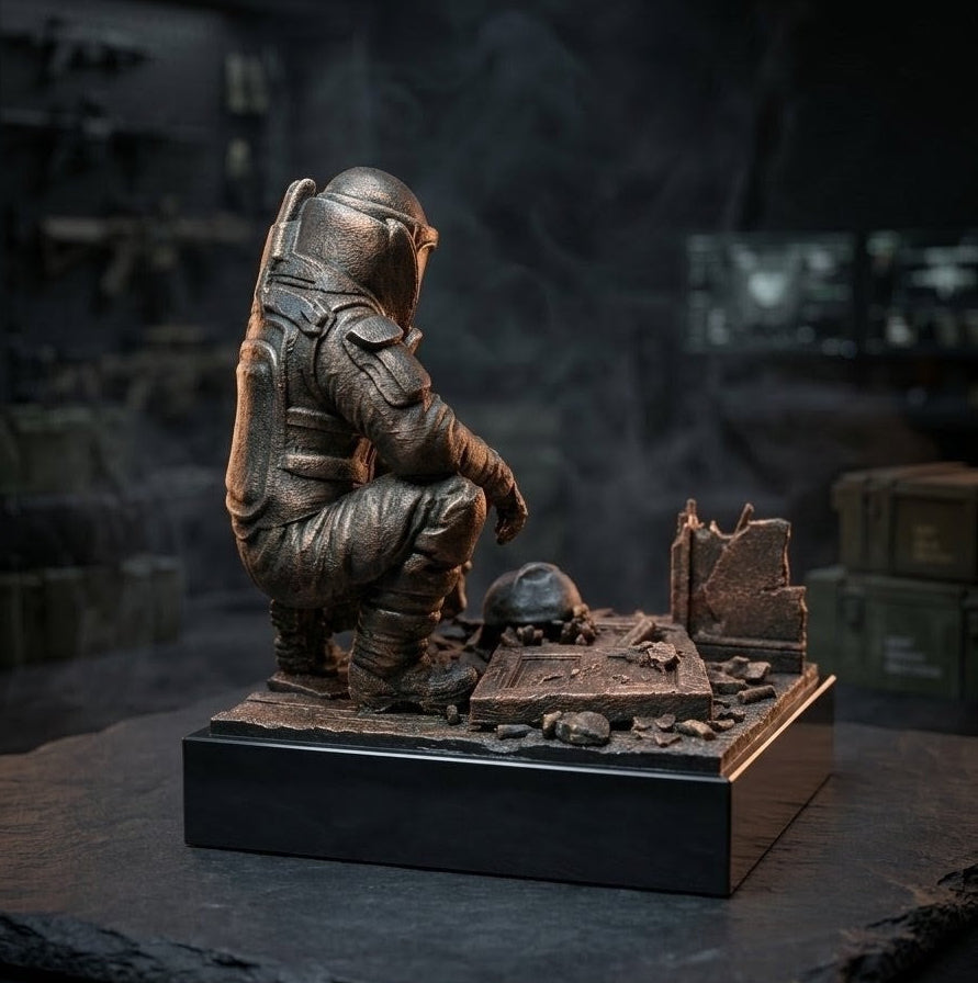 Statuetka Taktyczna Saper EOD Juggernaut | Ręcznie Malowana Diorama | Ciężka Dekoracja z Grawerem
