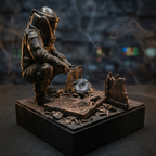 Tactical Operator with Rifle Figurine | Hand-Painted Diorama | Heavy Desk Decoration with Engraving