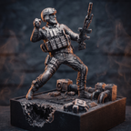 Taktyczna Statuetka "Grenadier" | Szturmowiec w Akcji | Ręcznie Malowana Winieta z Grawerem