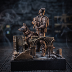 Taktyczna Diorama Operator K9 | Statuetka Siły Specjalne i Pies Wojskowy | Prezent dla Gracza i Weterana